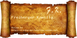 Freiberger Kamilla névjegykártya